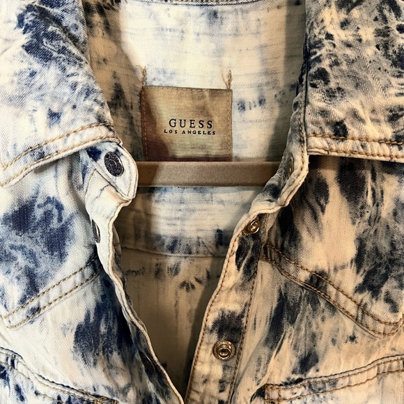 Guess Tie Dye Romper with Snaps and Drawstring Waist - Picture 3 of 3